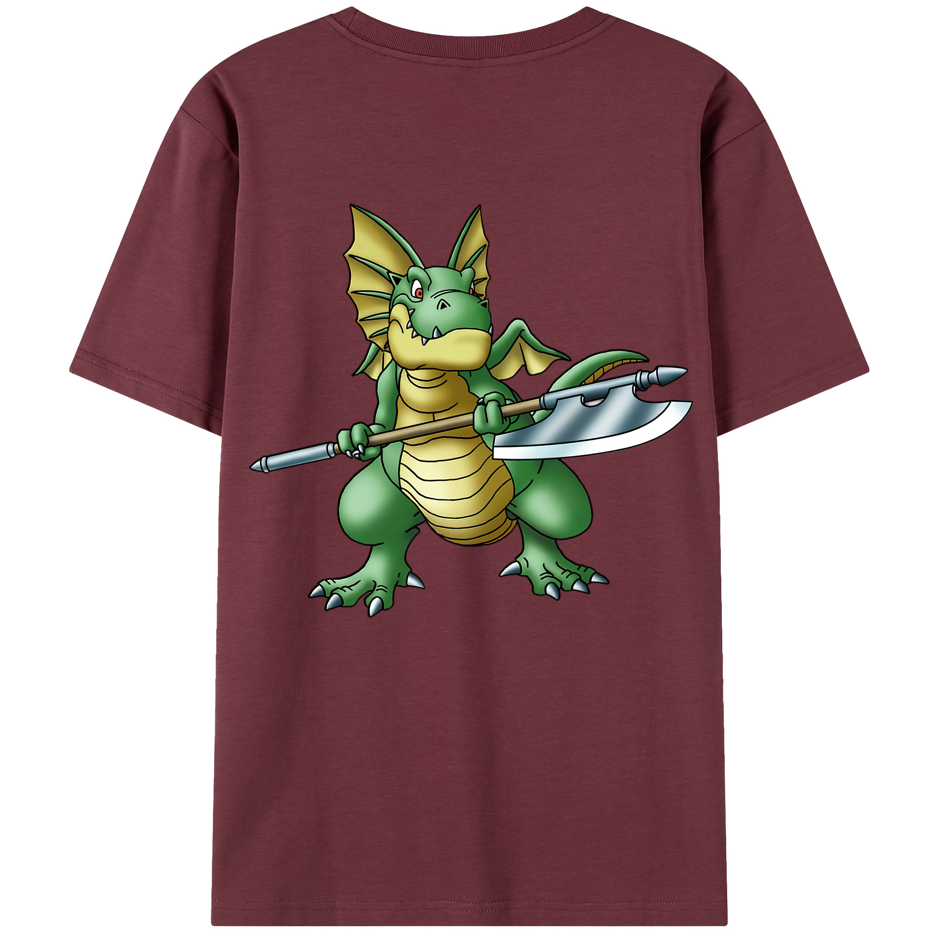 （画像用） ドラゴンクエスト Doragon Kuesuto Dragon Quest 綿100％半袖Tシャツ（背面プリント）